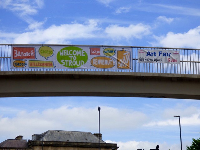 Merrywalks bridge with banner